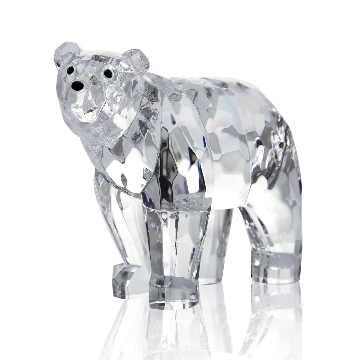 DANRECIN Acrylic Bear Figurine Cute Animal Home Decor Not Crystal Decorations for Bookshelf Dinner Table and Desk (A)