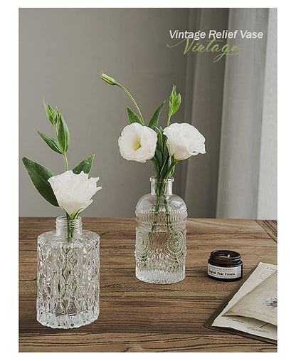 Mini Clear Glass Vase,Small Flower Bud Vase Hydroponics Planter Decorative for Flower,Table,Party,Home,Centerpieces(Clear 6)