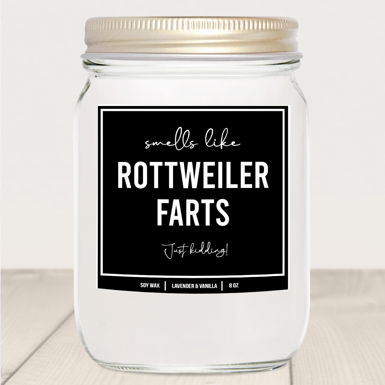 You Nique Designs Gifts for Rottweiler Lovers - Dog Fart Candle, Rottweiler Gifts for Men, Women - Rottweiler Dad, Rottweiler Mom Gift Idea - Rottweiler Decor, Accessories (Lavender & Vanilla)