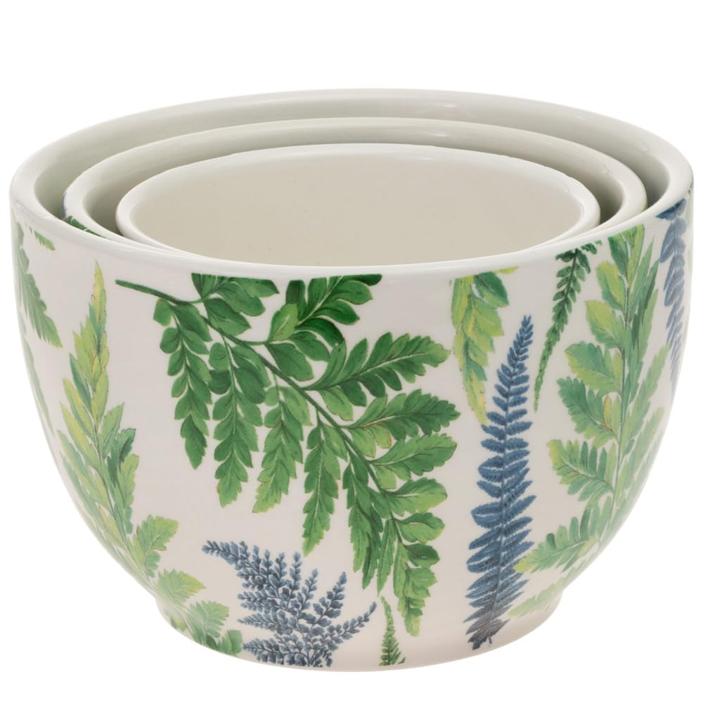 Boston International Ceramic Bowls Nesting Prep Serving Bowl Set, 3 Sizes, Arwea