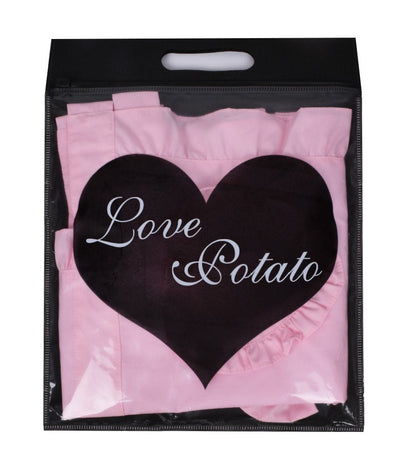 Love Potato Cute Girls Bowknot Lady's Kitchen Restaurant Women's Cake Apron Fashion Funny Aprons for Christmas Gift (Pink)