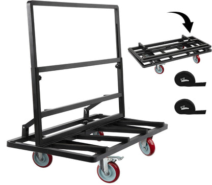 Eastrexon Folding Drywall Dolly w/ 5" Swivel Casters, 44.5" x 22" x 40" Plywood Cart w/ 2000 LBS Load Capacity, Portable Panel Truck Cart for Handling Plywood, Plasterboard, Glass