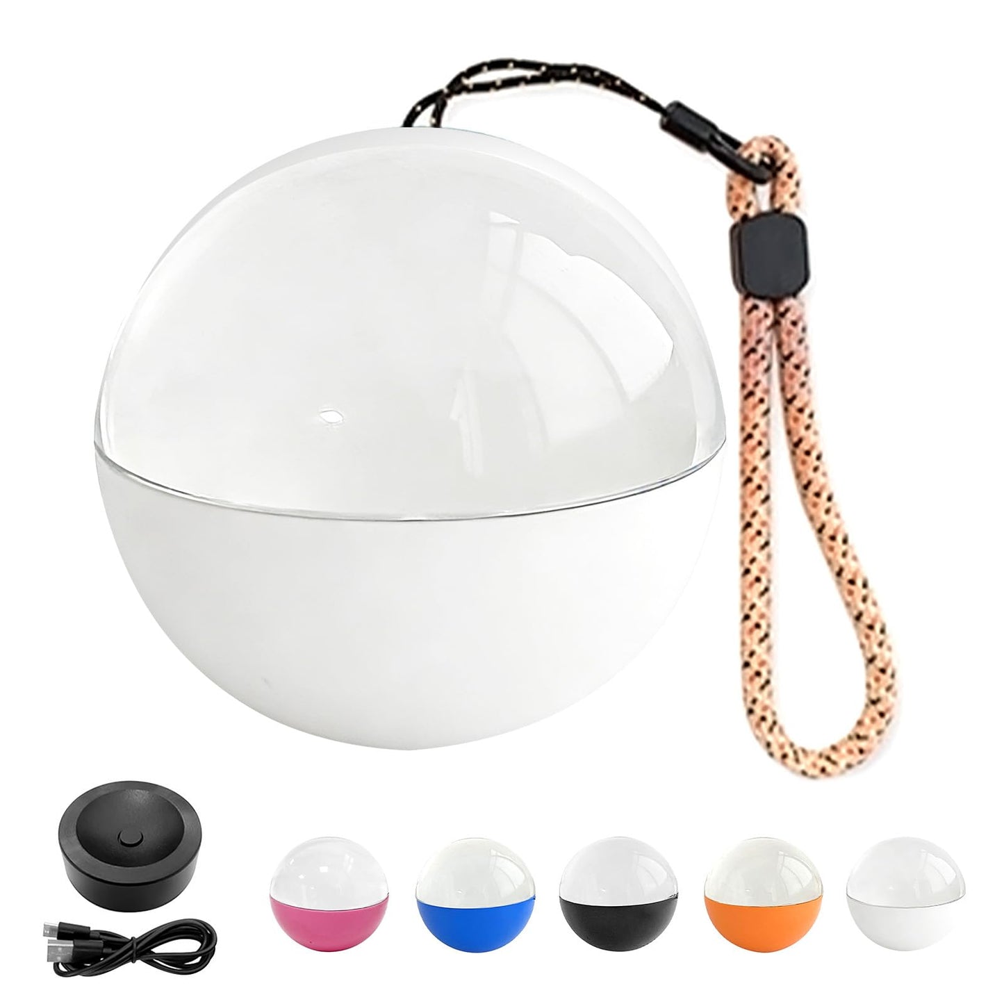 LOCZAR Memory Sphere Lamp, Crystal Ball Video Player 2.8" Memory Orbs Ornament 4GB Uploadable Videos & Photos, Personalized Unique Desk Night for Couples Friends Birthday Christmas (White Memory Orb)