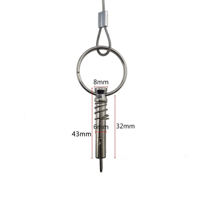 4 PCS Full 316 Stainless Steel Marine Hardware Quick Release Pin 1/4" Diameter w/Drop Cam & Spring - Lanyard Prevents Loss Bimini Top Pin with Free Fasterners