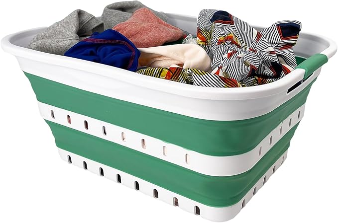 SAMMART 42L Collapsible Plastic Laundry Basket