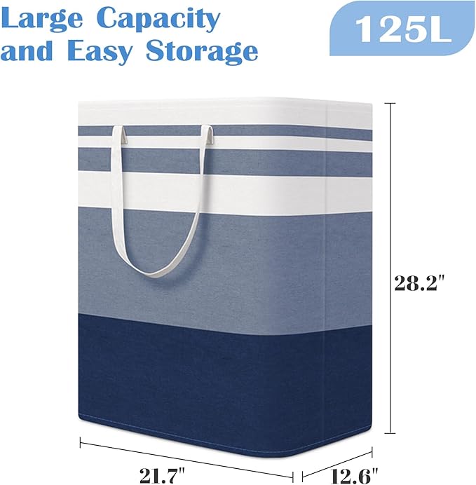 BlissTotes 3-Pack Laundry Basket, Freestanding＆Waterproof Laundry Hamper