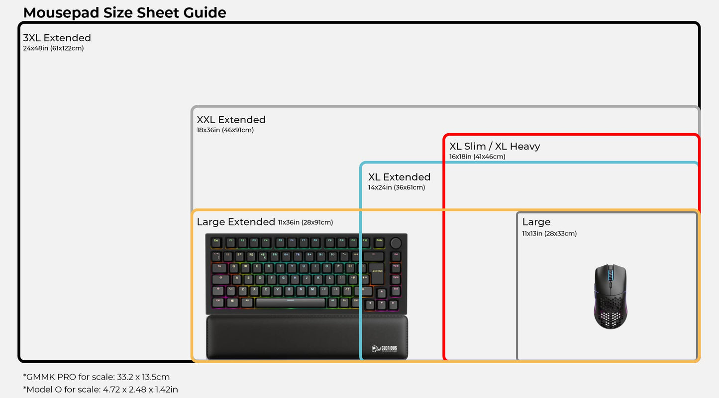 Glorious XL Heavy Gaming Mouse Mat/Pad - Stealth Edition - Extra 5mm Thick, Stitched Edges, Black Cloth Mousepad | 16"x18" (G-HXL-Stealth)