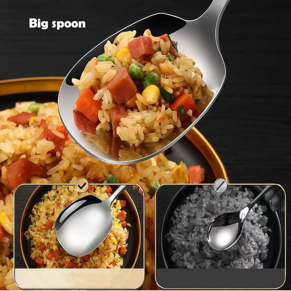 ZDFQly Large Serving Spoon, Premium 316L Stainless Steel Buffet Serving Spoon 9.5 Inch (1pack)