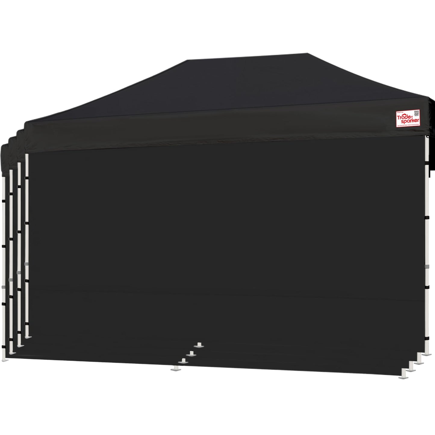 Tradesparker 10x20 Pop up Canopy Sidewall Kit Only, 3 Sidewalls & 1 Doorwall Removable Zipper End Fit for Commercial Instant Tent Canopies,NOT Excluding Top and Frame,Black