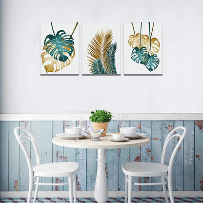 Canvas Wall Art For Living Room Family Wall Decoration For Bedroom Kitchen Dining Room Wall Decor Abstract Painting Leaves Wall Pictures Artwork Office Canvas Art Prints Bathroom Home Decor 3 Piece
