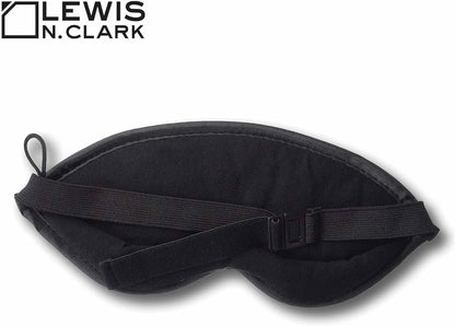 Lewis N. Clark Comfort Eye Mask + Sleep Aid to Block Light for Travel, Airplane, Hotel, Airport, Insomnia + Headache Relief with Adjustable Straps, 2 pack, Black