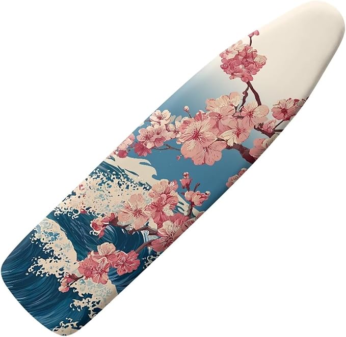 Cherry Blossom Ironing Board Cover and Pad, Stretch Standard Size 16x55 inch