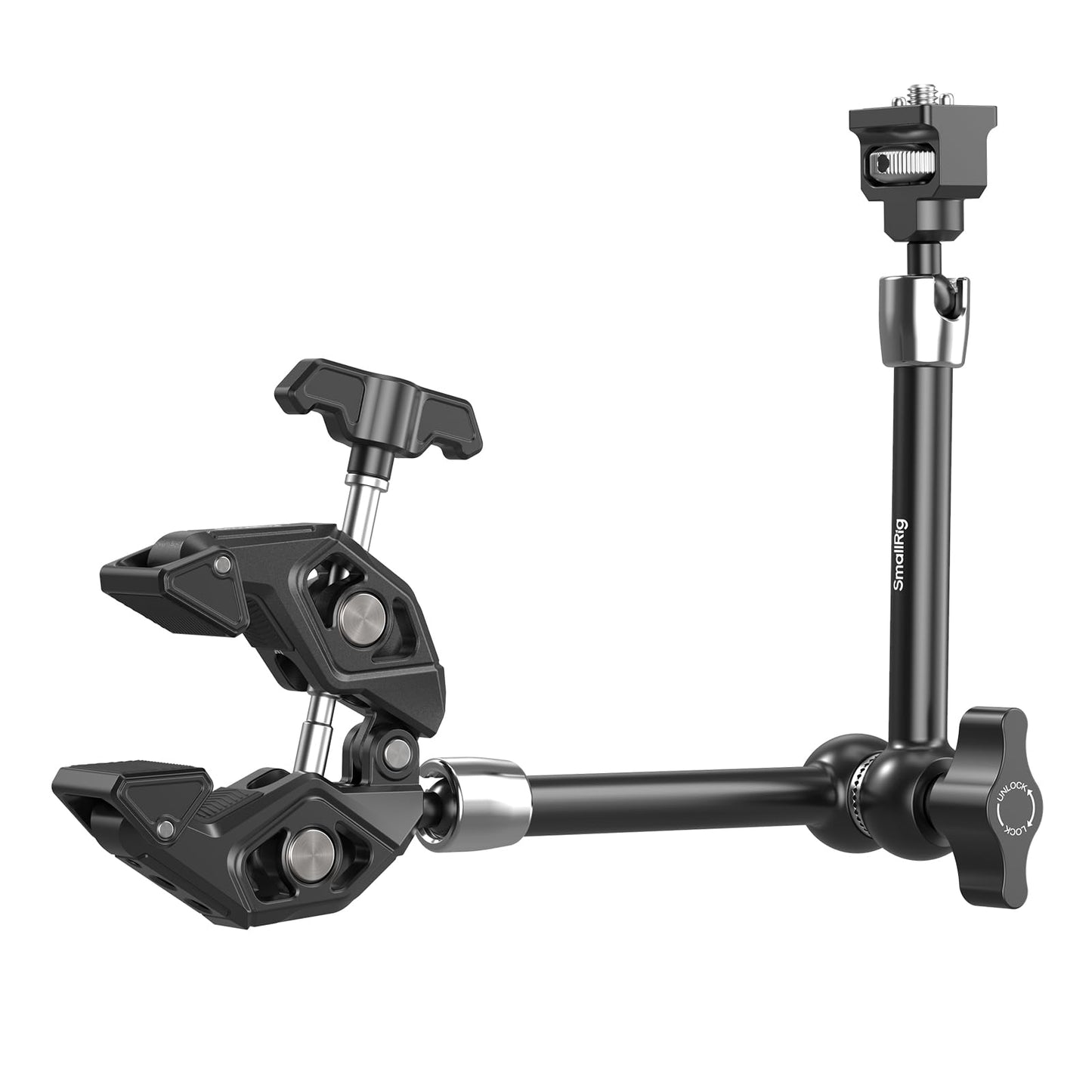 SMALLRIG 12.9 Inches Magic Arm Clamp, with 1/4'' Screw & Anti-Deflection Retractable Pin, Clamp Mount for GoPro/for Insta360 /for DJI Action/for DSLR/for Light/for Monitor/for Phone - 5312