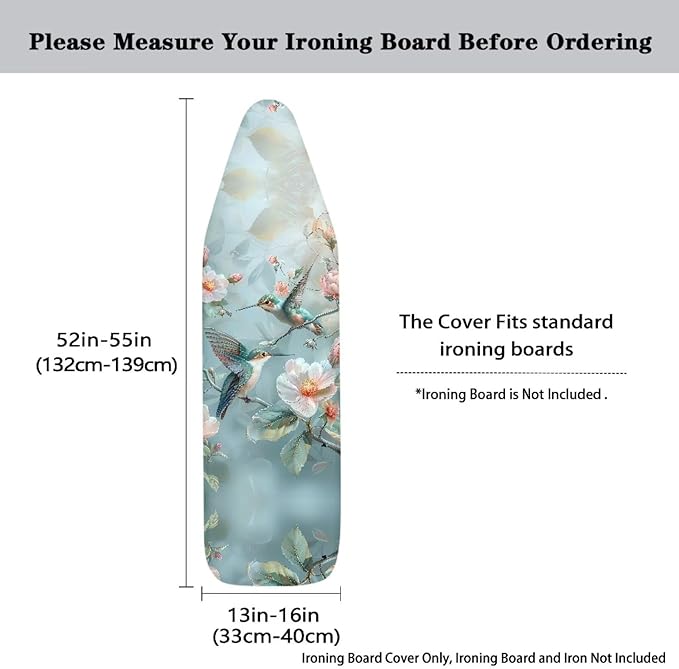 Hummingbird Design Ironing Board Cover and Pad Elastic Edge