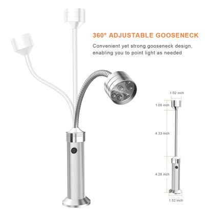 FIREOR Grill Lights for BBQ, Magnetic Base Super-Bright Outdoor LED Barbecue Grilling Light - 360 Degree Flexible Goosenec.