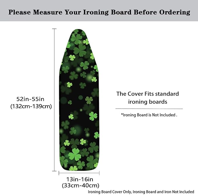 Green Leaves Ironing Board Cover Universal Iron Board Covers Heavy Duty Padded