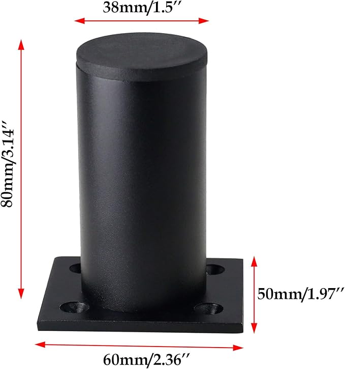 Set of 4 Furniture Legs 3 Inch, Adjustable Aluminum Alloy Cabinet Legs