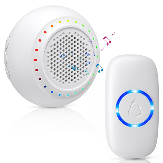 Wireless Doorbell • PHYSEN • Doorbell Chime Kits with 1 Transmitter 1 Receiver • Waterproof • Operating at 1000ft Range • 32 Ringtones • 4 Volume Levels • LED Flash • Door Bell for Home Classroom