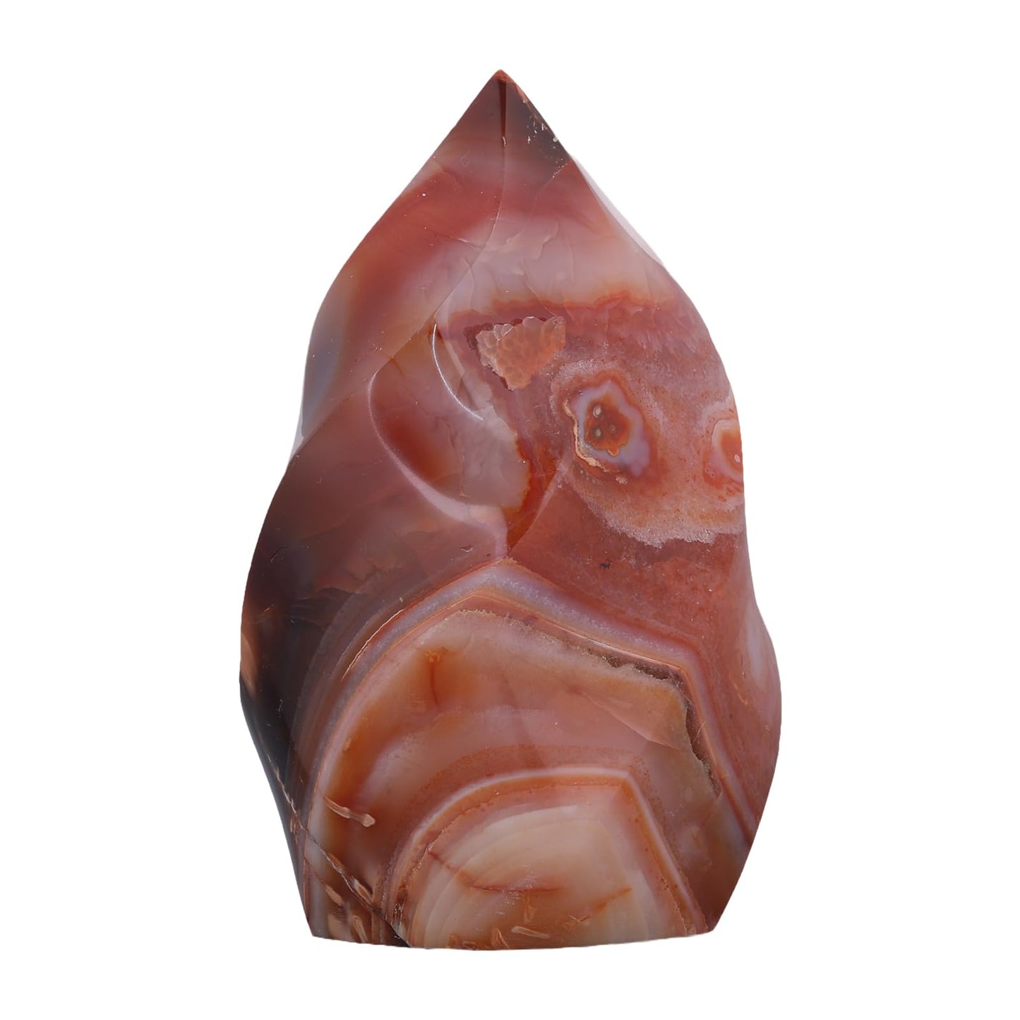 Amogeeli Natural Red Agate Flame Shaped Stone Energy Flame Towers Obelisk Crystal Quartz Reiki for Home Office Decoration, 0.66-0.88lb