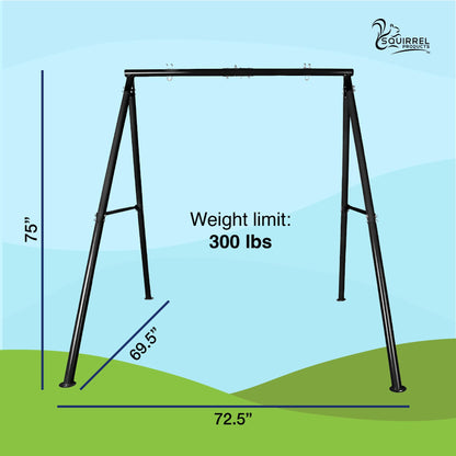 Heavy Duty Swing Set Frame and Assembly Hardware, Outdoor Playground Equipment for Kids, Safe & Durable Metal Swing Stand - Black