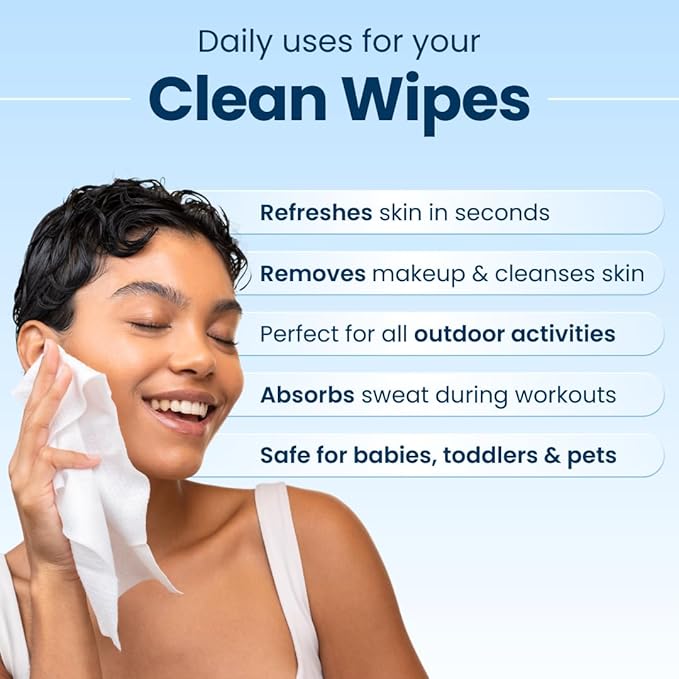Clean Skin Club XL Premium Face Wipes, Extra Moist Makeup Removing Towelettes