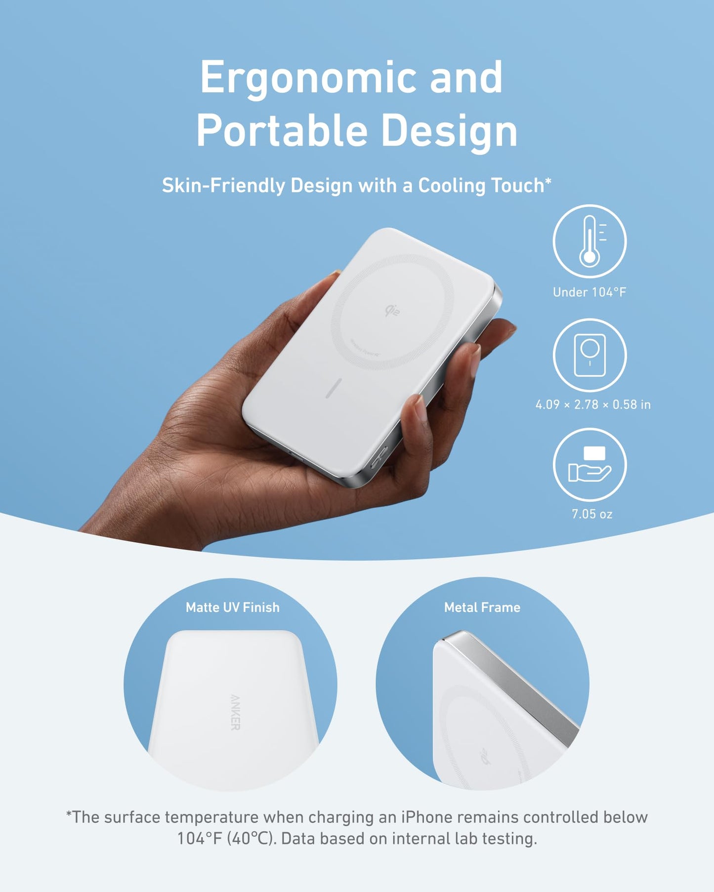 Anker MagGo Power Bank, Ultra-Slim 10,000mAh Magnetic Battery Pack, Qi2 Certified 15W Ultra-Fast MagSafe Compatible Portable Charger, Ergonomic Design, for iPhone17/16/15/14 Series Only（Not for Pixel）