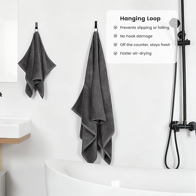 SEMAXE 12-Piece Family Bathroom Towel Set