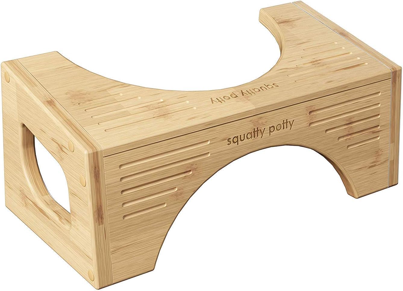 Squatty Potty The Original Toilet Stool - Bamboo Flip, 7" & 9" Height, Brown