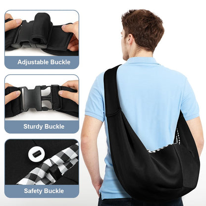 Adiwo Puppy Carrier - Reversible Hands-free Dog Carry Sling for Small & Medium Dogs & Cats, Soft & Comfortable, Adjustable Dog Carrier Bag Shoulder Tote for Outdoor Walking, Travel & Shopping