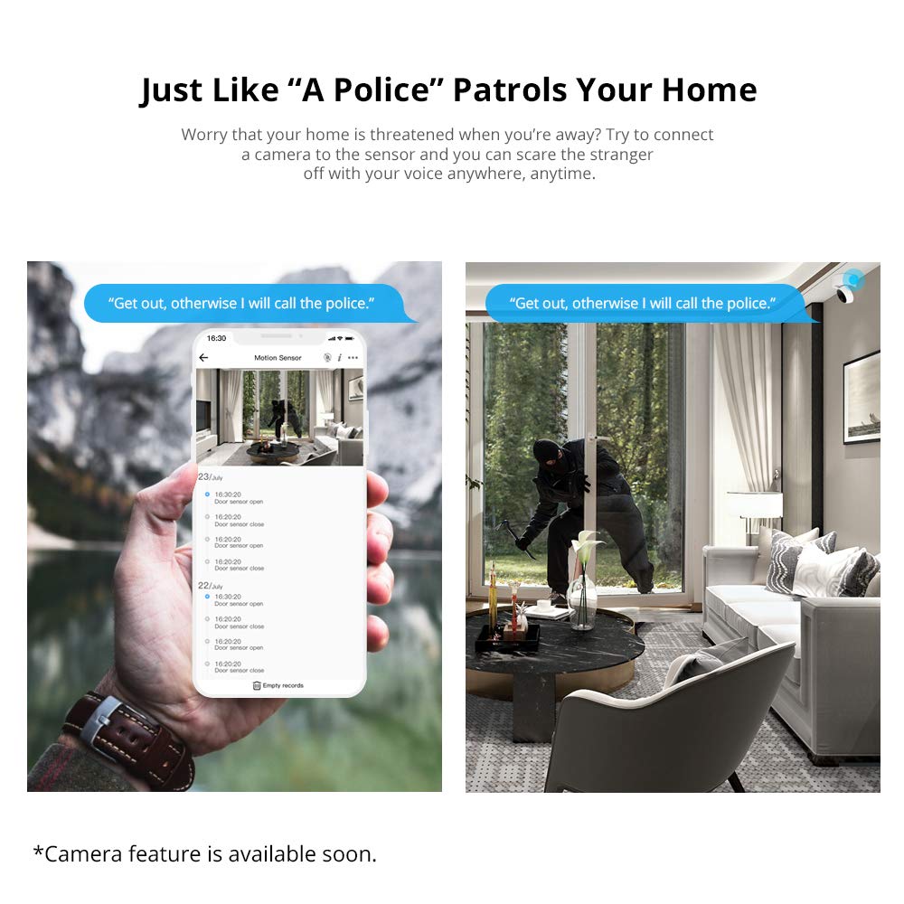 SONOFF SNZB-04 ZigBee Wireless Door and Window Sensor 2-Pack, Burglar Alarm for Home Security, Compatible with Alexa Google Home, SONOFF Zigbee Bridge Required