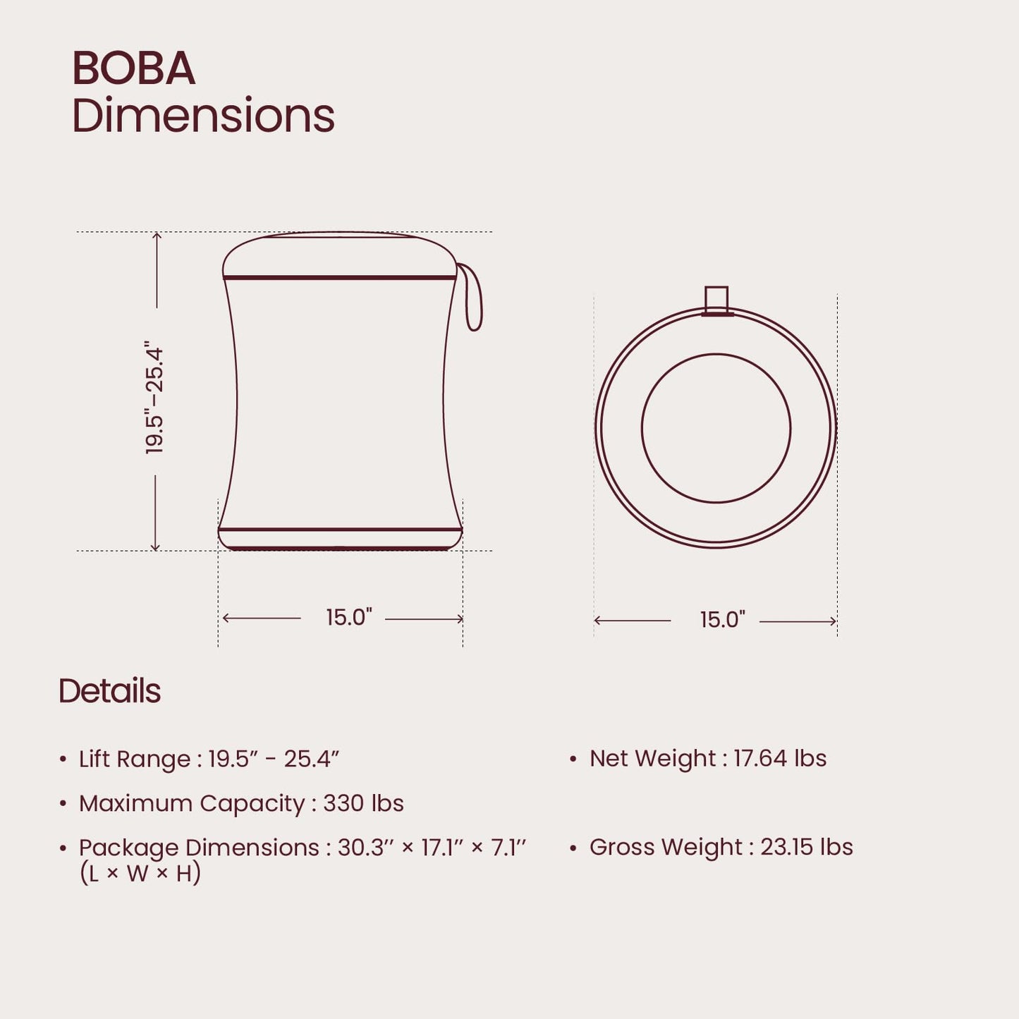 TopJob Boba Chair Stylish Active Wobble Stool, ADHD Chair, Improves Posture and Focus, Ergonomic with Height Adjustable Stool for Adults Children for Home Office, Study Room (Sky Blue)