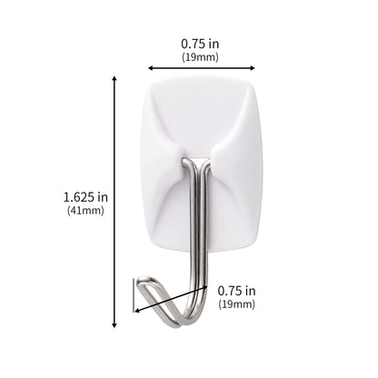 MOVELYST 32 Small Hooks+40 Removable Strips, White Wire Hanger Hooks, Heavy Duty with Adhesive Strips, Damage-Free Utility Hooks, No Tools Wall Hook for Hanging, Value Pack