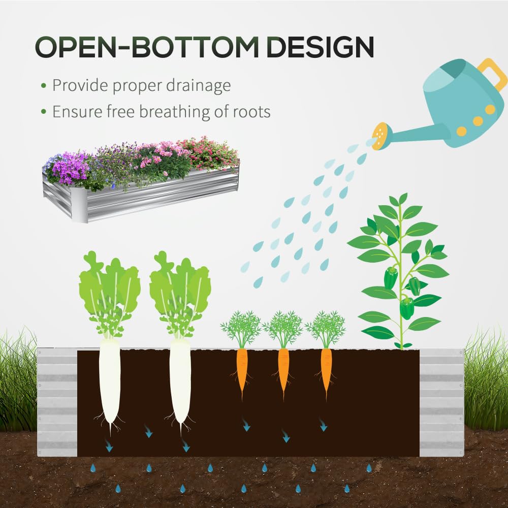 Galvanized Steel Raised Garden Bed with PVC Greenhouse Cover for Vegetables Herbs and Flowers 6 ft x 3 ft Outdoor Use