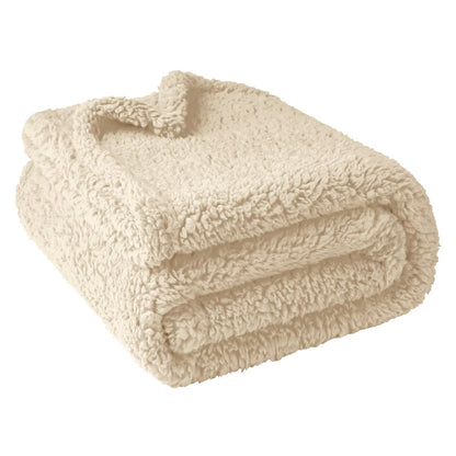 furrybaby Premium Soft Dog Blanket for Medium Small Dogs Puppy Cat Washable Sherpa Fleece 100x120 cm Pet Throw for Bed Furniture Couch Sofa Protection(Large, Beige Blanket)
