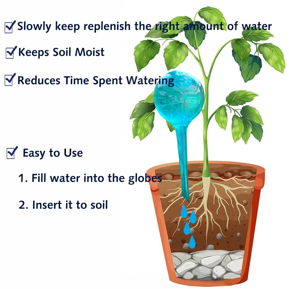 10pcs Plant Self Watering Globe Stakes, Plant Watering Stakes Automatic Plant Watering Bulb System Spikes, Flower Automatic Watering Device, Garden Self Waterer for Indoor Outdoor Plant