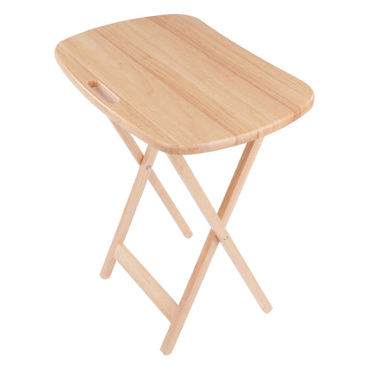 Winsome Lucca Set of 4 Foldable Snack Tables with Storage Rack, Easy to Store Portable Fold Up Table Set for Kitchen, Living Room TV Dining, Crafts, Puzzles, Work from Home