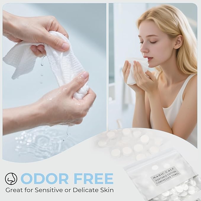 Classycoo Compressed Towel 100 PCS Mini Tablets Disposable Portable Face Towel