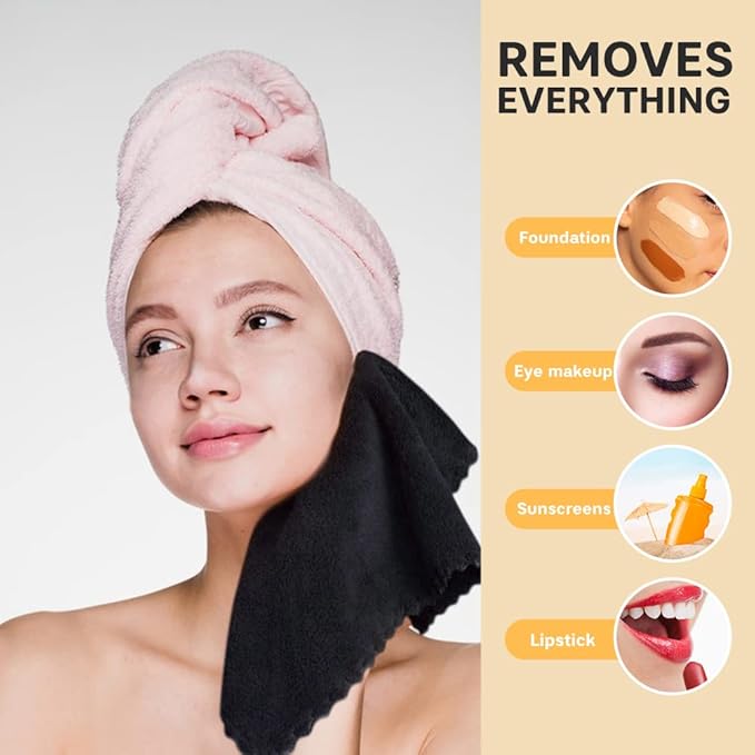 SUNLAND Microfiber Face Cloth Reusable Makeup Remover Facial Cleansing Towel