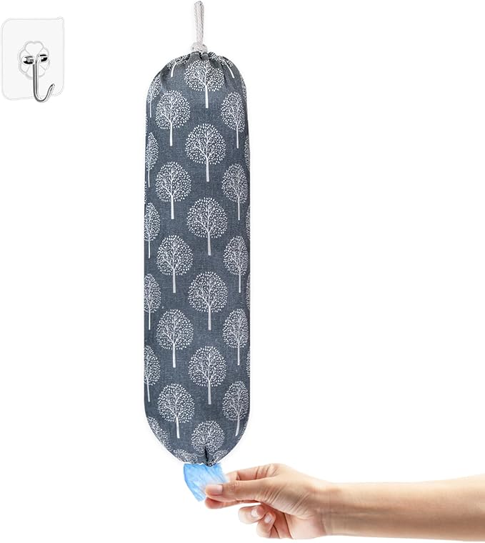 Plastic Bag Holder, Wall Mount Plastic Bag Organizer, Washable Large Grocery