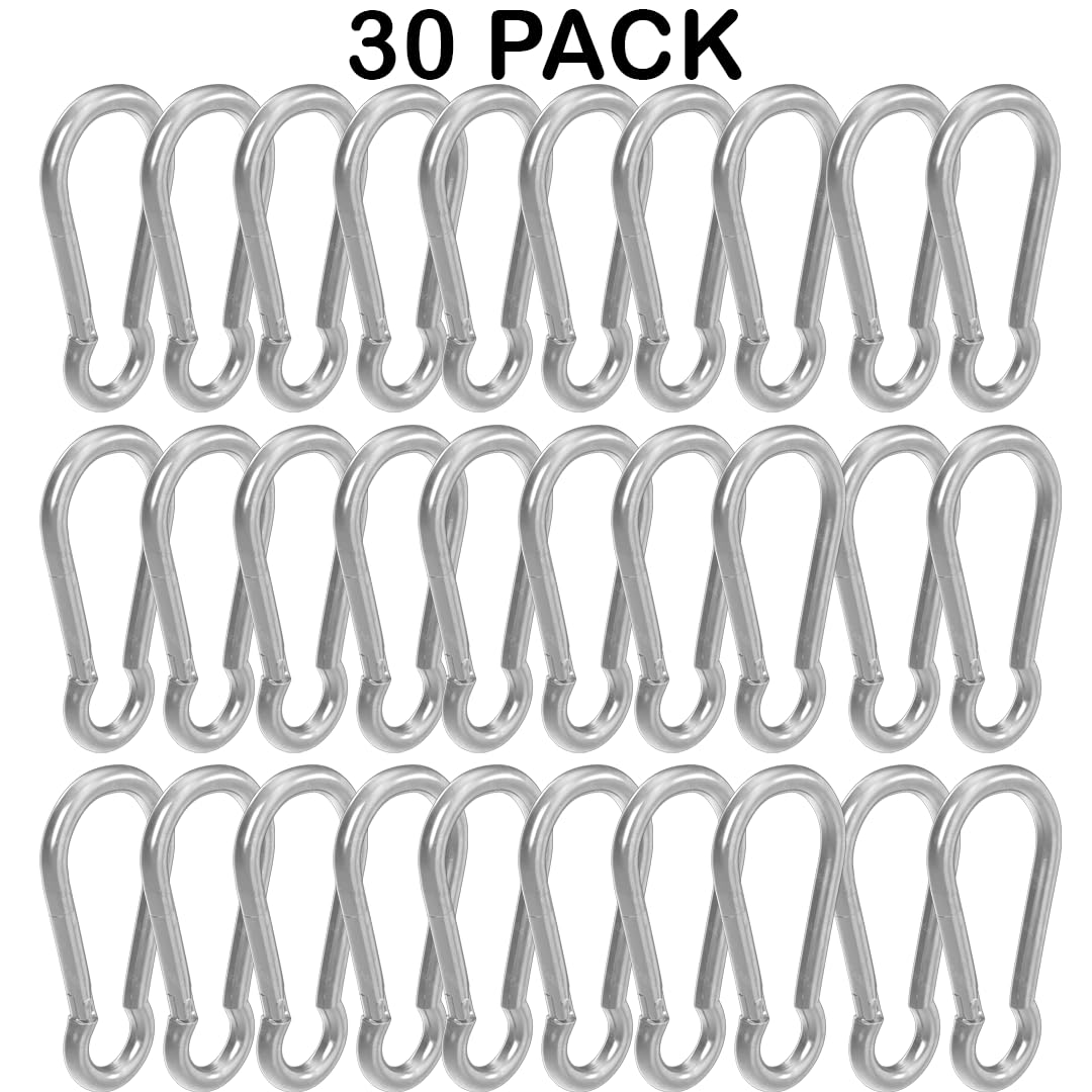 BoxerTool Heavy Duty Spring Snap Hooks 4Inch, 3/8" 20 Pack - Multipurpose Carabiner Clips for Swing, Large Steel Chain Quick Links Safety Buckle Connector for Hammock Fitness Gym Outdoor Boating