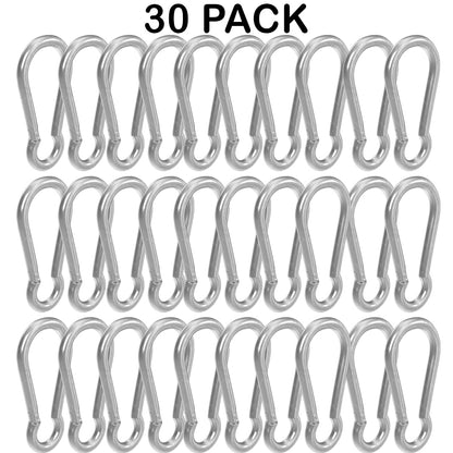 BoxerTool Heavy Duty Spring Snap Hooks 4Inch, 3/8" 20 Pack - Multipurpose Carabiner Clips for Swing, Large Steel Chain Quick Links Safety Buckle Connector for Hammock Fitness Gym Outdoor Boating
