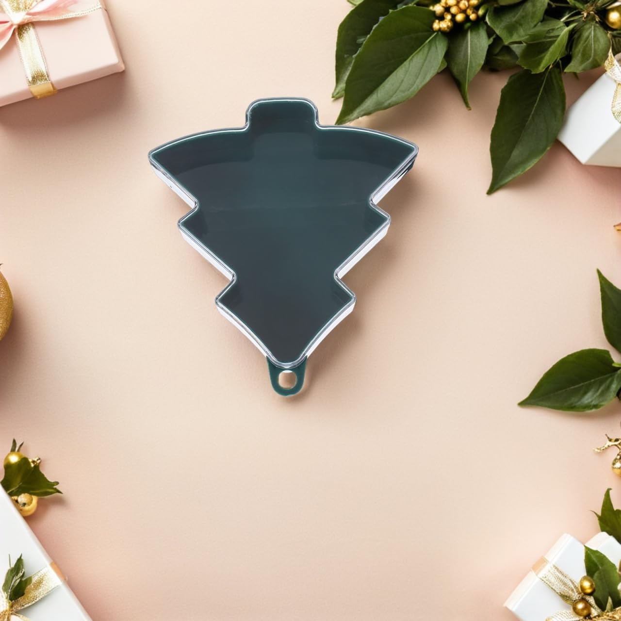 SAFIGLE Christmas Candy Boxes 10 Pack Tree Shaped Containers with Lids Plastic Fillable Candy Party Favor Boxes for Cookies Chocolates Snacks Hanging Holiday Decorations
