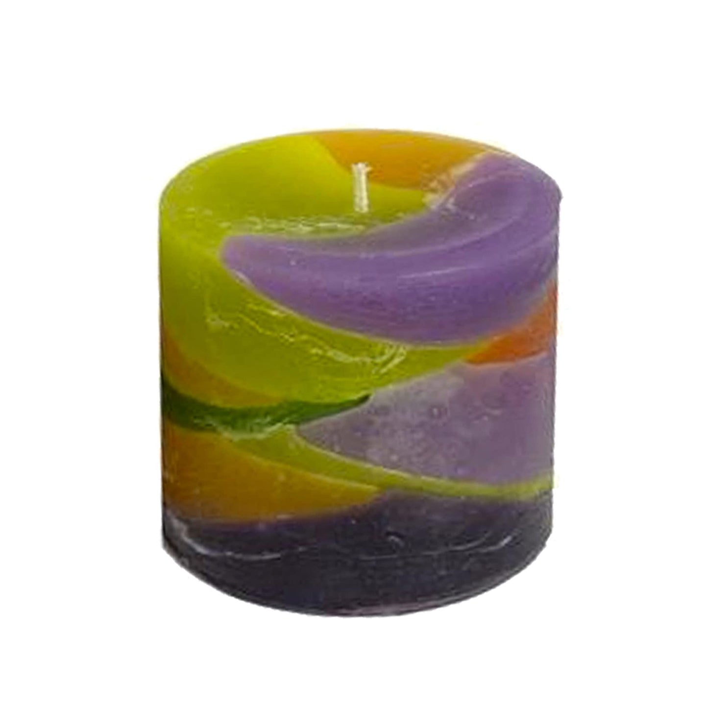 Candlestock Handmade Unscented Layer Pillar Candles (4x4, Sea Glass)