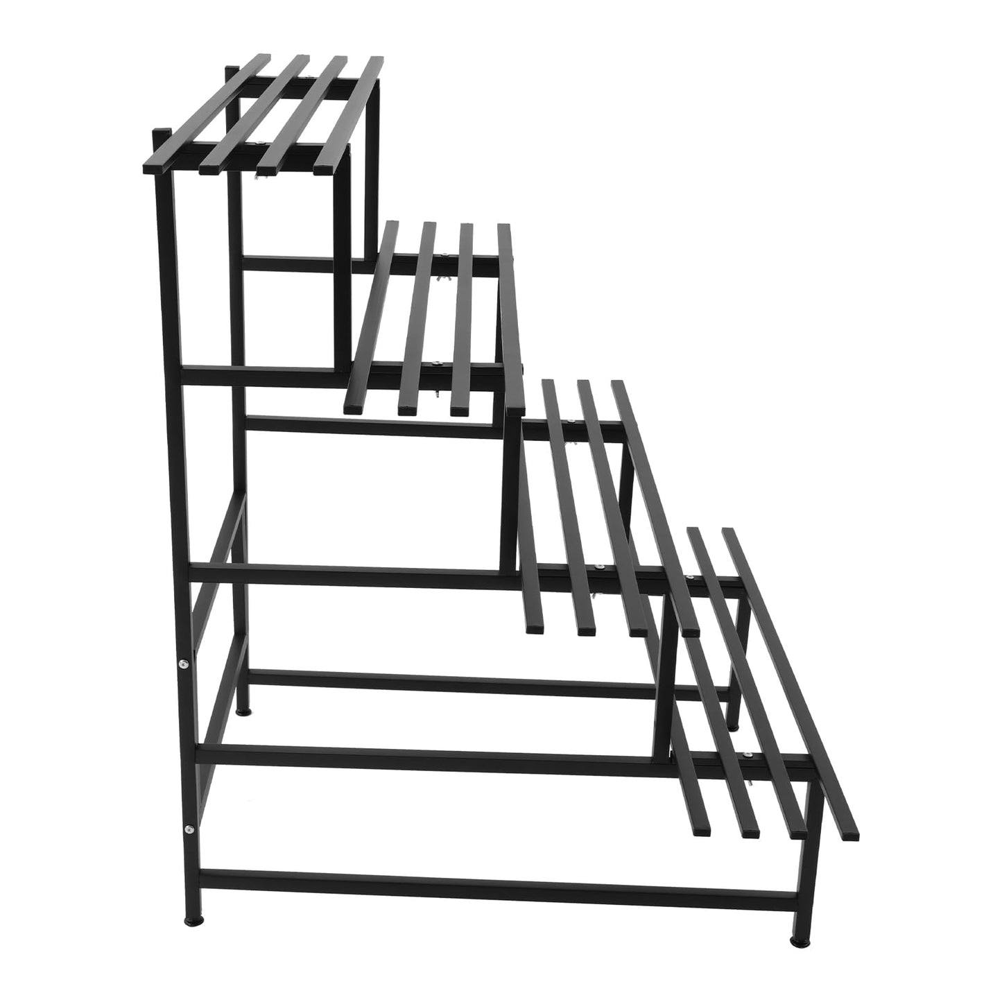 NeNchengLi 4 Tiers Iron Plant Stand Indoor Outdoor Black Planter Display Shelf Ladder Plant Shelf Indoor, Plant Stand 176Lbs Load-Bearing Capacity-For Garden, Patio, Balcony