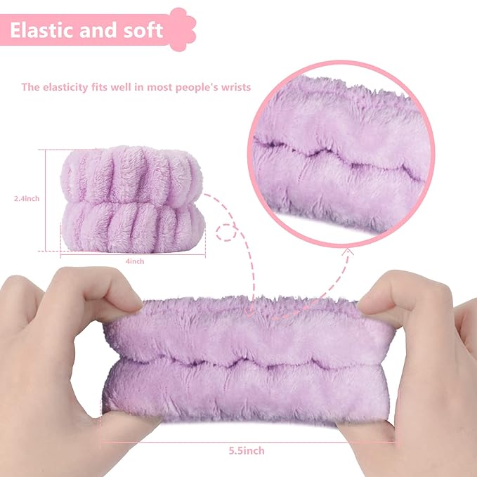 8pcs Wrist Bands for Washing Face, Absorbent Face Washing Wristbands,