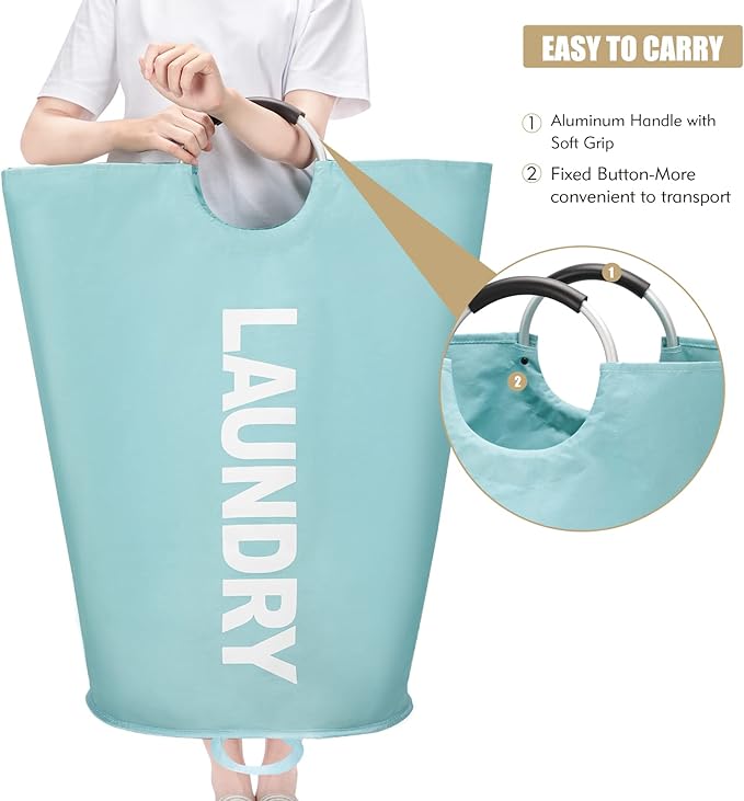 125L X-Large Laundry Basket, Freestanding Tall Clothes Hamper, Collapsible