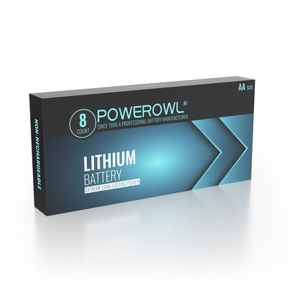 POWEROWL AA Batteries, 1.5V Lithium Battery, Double A Battery - Pack of 8 (Not Rechargeable)