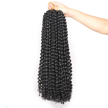 Leeven 7 Packs Water Wave Braiding Hair for Butterfly Faux Locs 24 Inch Long Water Wave Crochet Hair Hot Water Setting Passion Twists Braiding Hair Bohemian Braids Hair 1B#