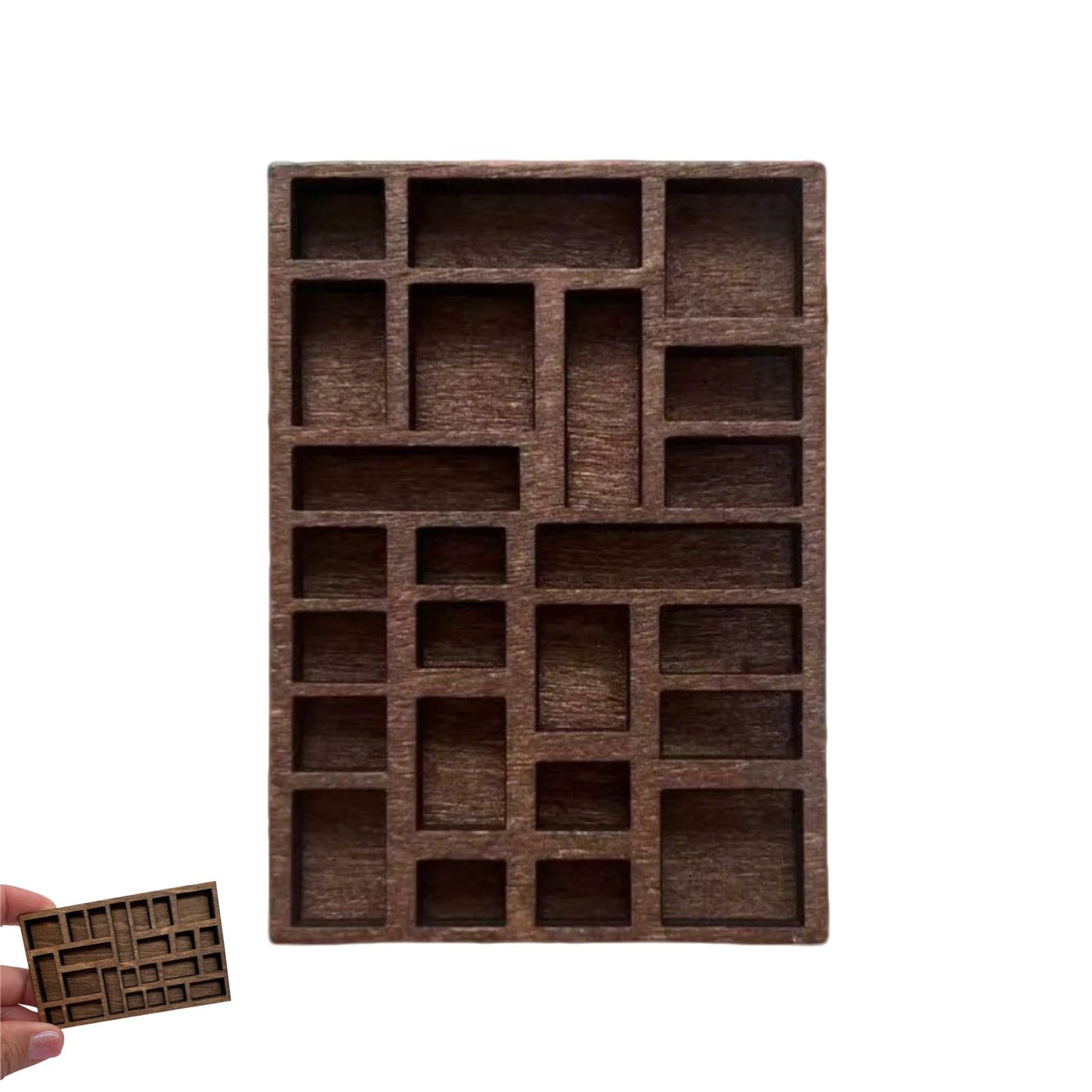 Fyazgop 1 PCS Miniature Wooden Trinket Shelf Wooden Display Shelf for Rocks Collectibles and Wall Decor