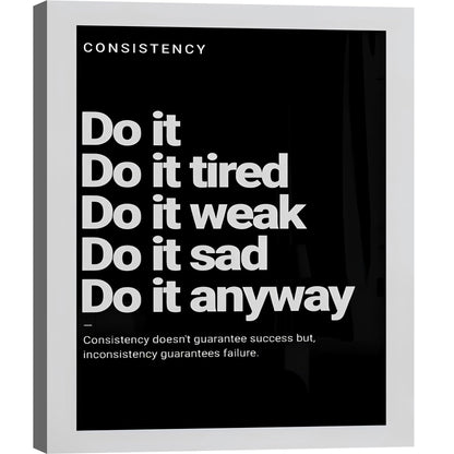 Do it Motivational Wall Decor for Office, Positive Quotes Canvas Art, Framed Wall Art for Living Room, Black and White Inspirational Poster Prints ArtWork Perfect Home Decoration P4